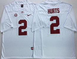 Alabama Crimson Tide #2 Jalen Hurts White Vapor Untouchable Authentic Stitched College Football Jersey