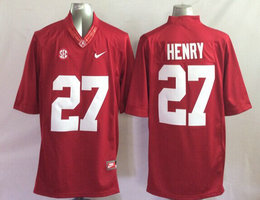 Alabama Crimson Tide #27 Derrick Henry Red Authentic Stitched College Football Jersey
