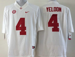 Alabama Crimson Tide #4 T.J Yeldon White Limited Authentic Stitched NCAA Jersey