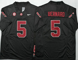 Alabama Crimson Tide #5 Germie Bernard Black Authentic Stitched NCAA Jersey