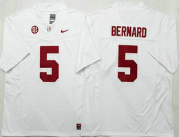 Alabama Crimson Tide #5 Germie Bernard White Authentic Stitched NCAA Jersey