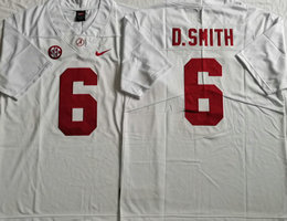 Alabama Crimson Tide #6 D.SMITH White Vapor Untouchable Authentic Stitched NCAA Jersey