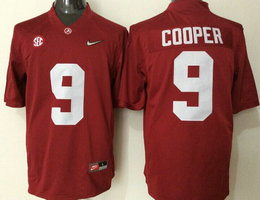 Alabama Crimson Tide #9 Amari Cooper Red Authentic Stitched College Football Jersey