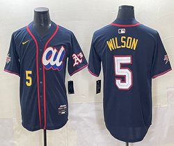 American League #5 Jacob Wilson Blue 2025 All-Star Baseball Jersey