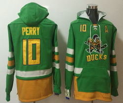 Anaheim Ducks #10 Corey Perry Green Authentic Stitched NHL Hoodies