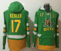 Anaheim Ducks #17 Ryan Kesler Green Authentic Stitched NHL Hoodies