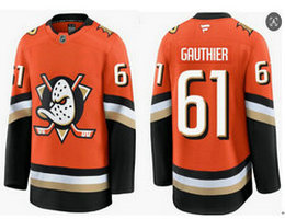 Anaheim Ducks #61 Cutter Gauthier orange jersey