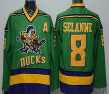 Anaheim Ducks #8 Teemu Selanne Green Throwback CCM Authentic Stitched NHL jersey