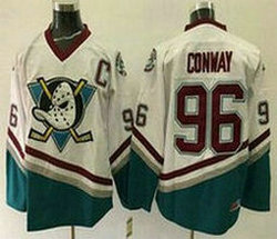Anaheim Ducks #96 Charlie Conway White Stitched CCM Throwback NHL Jersey