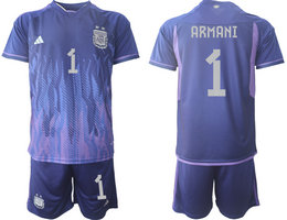 Argentina #1 ARMANI Away 2022 World Cup National Soccer Jersey