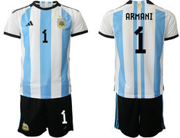 Argentina #1 ARMANI Home 2022 World Cup National Soccer Jersey