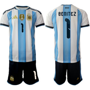 Argentina #1 Benitez home 2026 World Cup Soccer jersey
