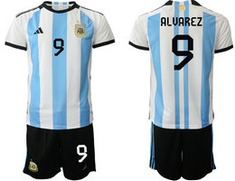 Argentina #10 ALVAREZ Home 2022 World Cup National Soccer Jersey