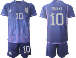 Argentina #10 MESSI Away 2022 World Cup National Soccer Jersey