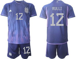 Argentina #12 RULLI Away 2022 World Cup National Soccer Jersey