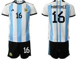 Argentina #16 MARITINEZ Home 2022 World Cup National Soccer Jersey