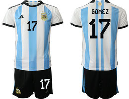 Argentina #17 GOMEZ Home 2022 World Cup National Soccer Jersey