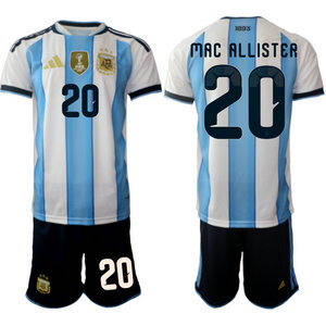 Argentina #20 Mac Allister Long sleeve home 2026 World Cup Soccer jersey