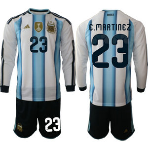 Argentina #23 E.Martinez Long sleeve home 2026 World Cup Soccer jersey