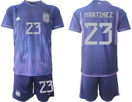 Argentina #23 MARTINEZ Away 2022 World Cup National Soccer Jersey