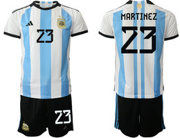Argentina #23 MARTINEZ Home 2022 World Cup National Soccer Jersey