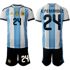 Argentina #24 E.Feanandez home 2026 World Cup Soccer jersey