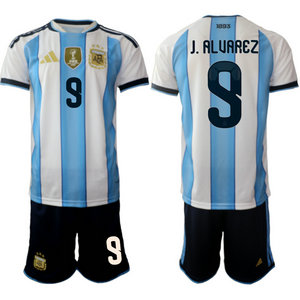 Argentina #9 J.Aluarez home 2026 World Cup Soccer jersey