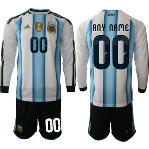 Argentina Custom Any Name Long sleeve home 2026 World Cup Soccer jersey