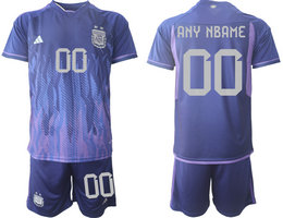 Argentina Custom any name Away 2022 World Cup National Soccer Jersey