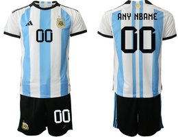 Argentina Custom any name Home 2022 World Cup National Soccer Jersey