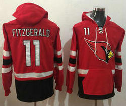 Arizona Cardinals #11 Larry Fitzgerald Stitched Red Black Name & Number Pullover NFL Hoodie