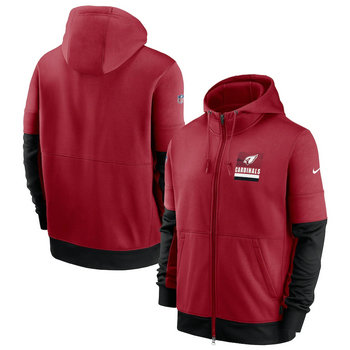 Arizona Cardinals Nike Cardinal Sideline Impact Lockup Performance Full-Zip Hoodie