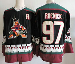 Arizona Coyotes #97 Jeremy Roenick Black Throwback Authentic Stitched NHL Jersey