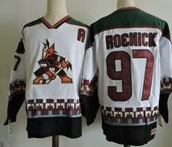 Arizona Coyotes #97 Jeremy Roenick White Throwback Authentic Stitched NHL Jersey