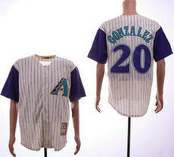 Arizona Diamondbacks #20 Luis Gonzalez Cream Throwback Authentic Stitched MLB jersey