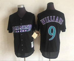Arizona Diamondbacks #9 Matt Williams Black Throwback Authentic Stitched MLB Jersey