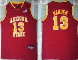 Arizona Stata Sun Devils #13 James Harden Red College Basketball stitched Jerseys