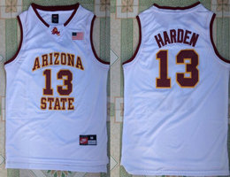 Arizona State Sun Devils #13 James Harden White Basketball Stitched NCAA Jerseys