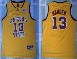 Arizona State Sun Devils #13 James Harden Yellow Basketball Stitched NCAA Jerseys