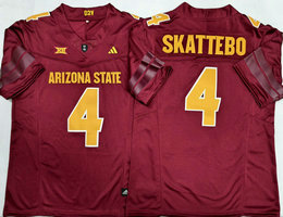 Arizona State Sun Devils #4 Cam Skattebo Red Authentic Stitched NCAA Jersey