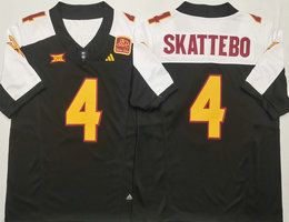 Arizona State Sun Devils #4 Cam Skattebo White and black Stitched Jersey