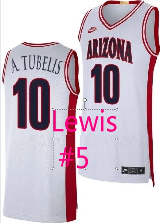 Arizona Wildcats #5 Lewis White basketball jersey
