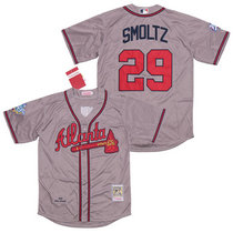 Atlanta Braves #29 John Smoltz Gray 1999 World Series Cooperstown Collection Authentic Stitched MLB Jersey
