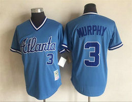 Atlanta Braves #3 Dale Murphy Light Blue Throwback Authentic Stitched MLB Jersey 2