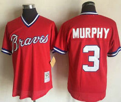 Atlanta Braves #3 Dale Murphy Red Pullover Throwback Authentic Stitched MLB Jersey