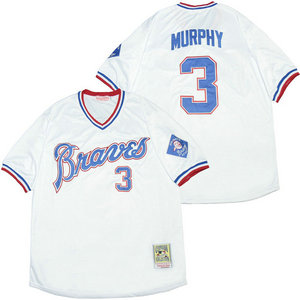 Atlanta Braves #3 Dale Murphy white Throwback Authentic Stitched MLB Jersey