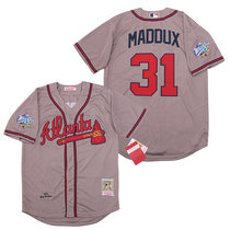 Atlanta Braves #31 Greg Maddux Gray 1999 World Series Cooperstown Collection Authentic Stitched MLB Jersey