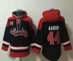 Atlanta Braves #44 Hank Aaron Black MLB Hoodie