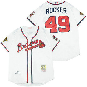 Atlanta Braves #47 Tom Glavine White 1995 Throwback Authentic Stitched MLB Jersey
