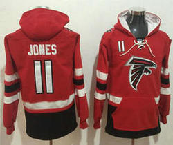 Atlanta Falcons #11 Julio Jones Stitched Red Black Name & Number Pullover NFL Hoodie
